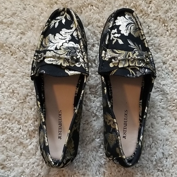 JustFab Shoes - Justfab black metallic flats